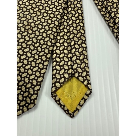 National Neck Tie Brown Beige Patterned Superior Quality Woven in Germany - Picture 2 of 7